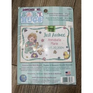 Dimensions Baby Hugs Birth Record Counted Cross Stitch Embroidery Kit 72964 NOS‎
